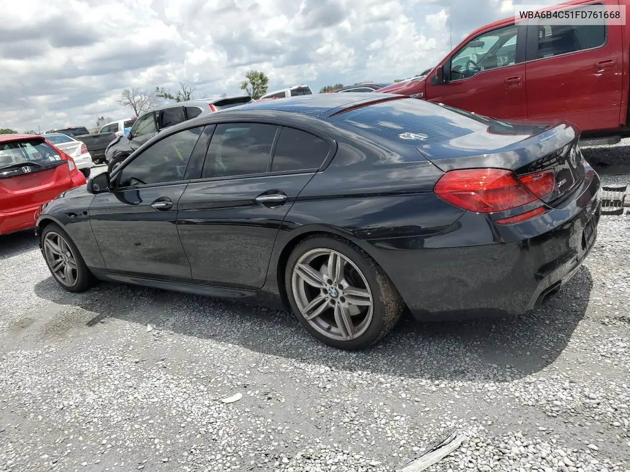 2015 BMW 650 Xi Gran Coupe VIN: WBA6B4C51FD761668 Lot: 61762465