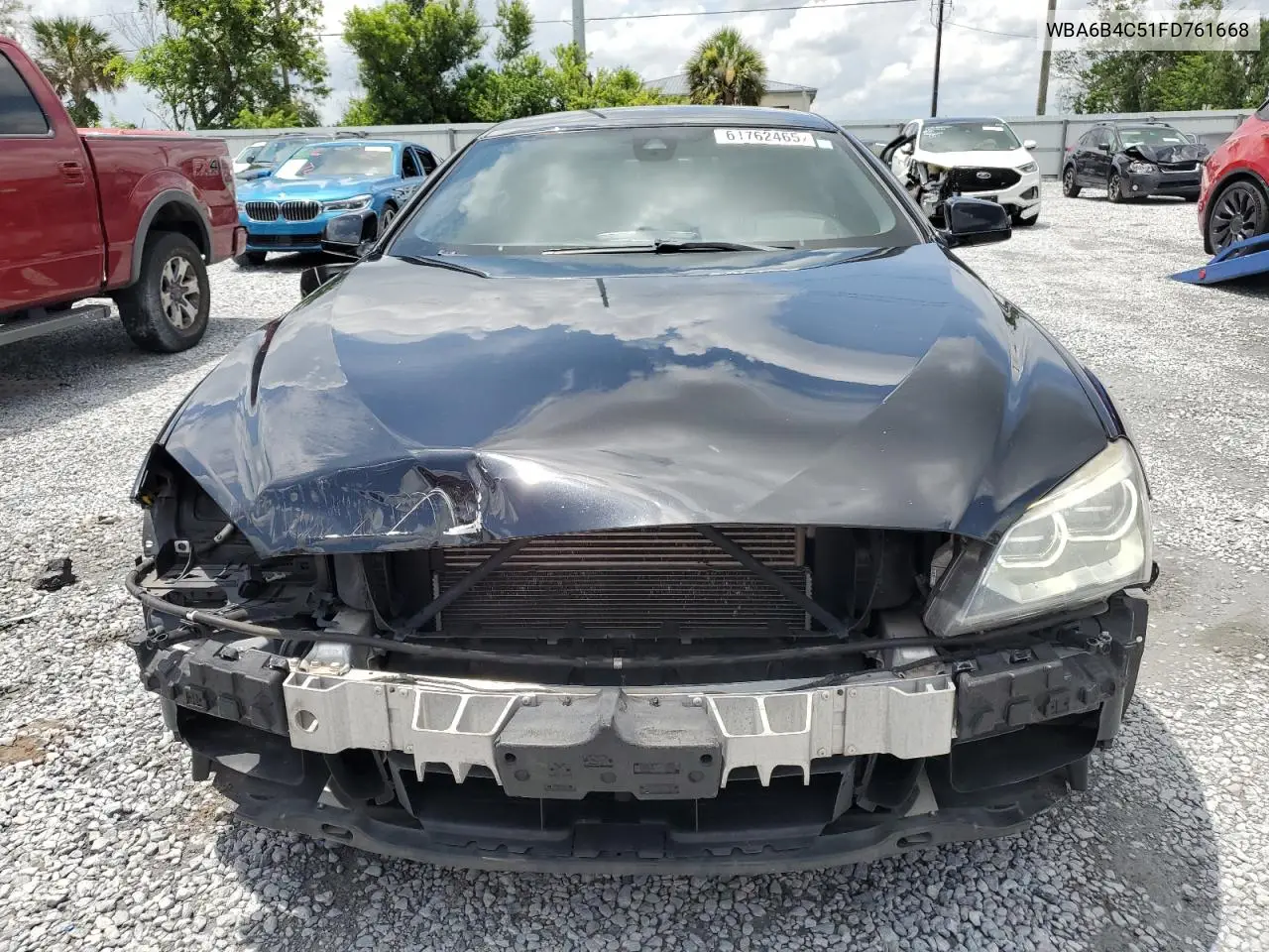 2015 BMW 650 Xi Gran Coupe VIN: WBA6B4C51FD761668 Lot: 61762465