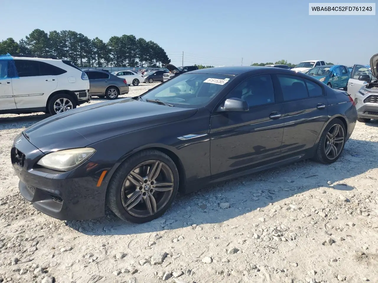 2015 BMW 650 Xi Gran Coupe VIN: WBA6B4C52FD761243 Lot: 61915285