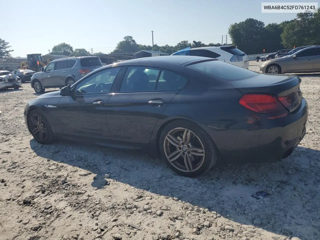 2015 BMW 650 Xi Gran Coupe VIN: WBA6B4C52FD761243 Lot: 61915285