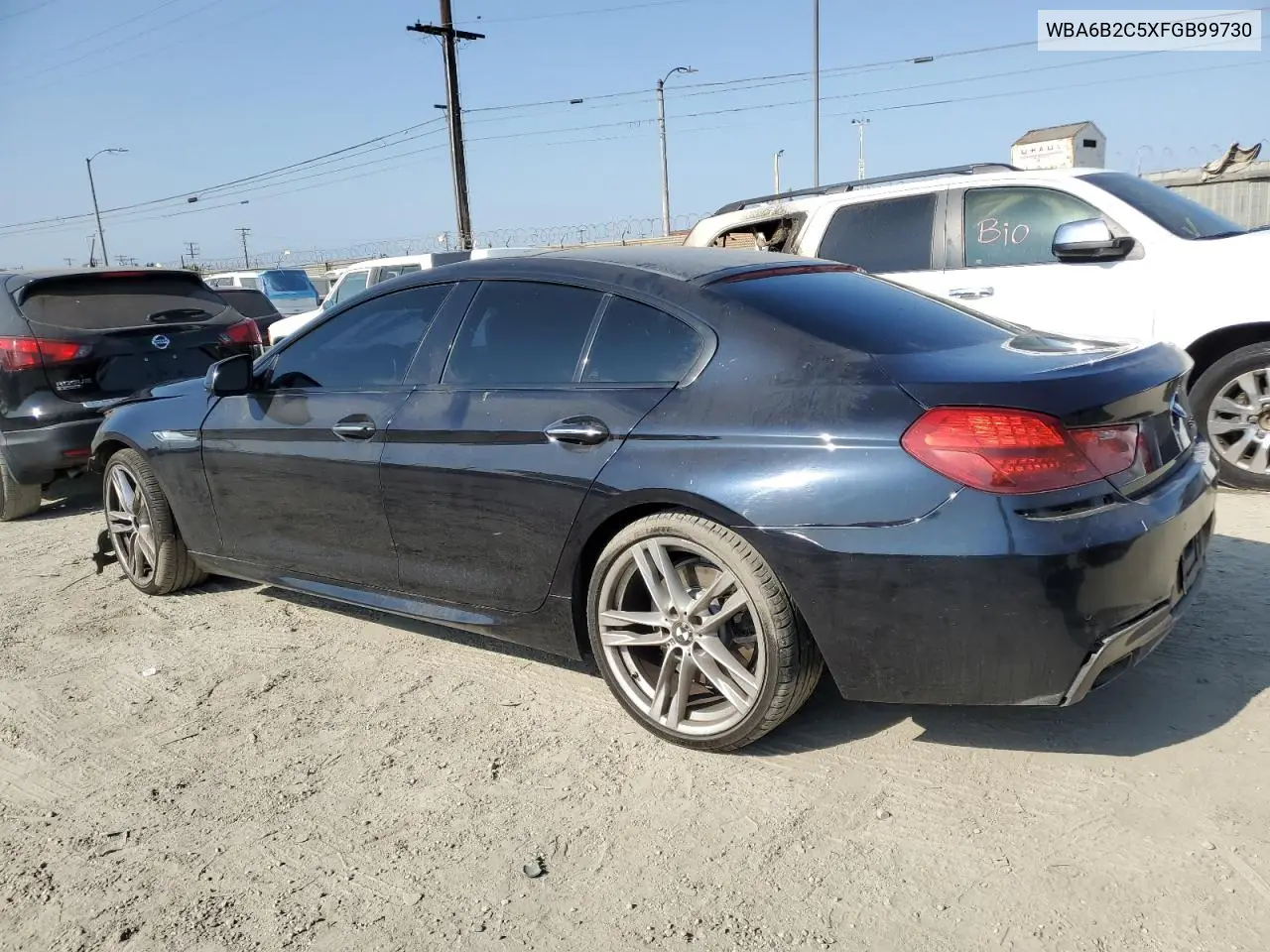 2015 BMW 650 I Gran Coupe VIN: WBA6B2C5XFGB99730 Lot: 62563075