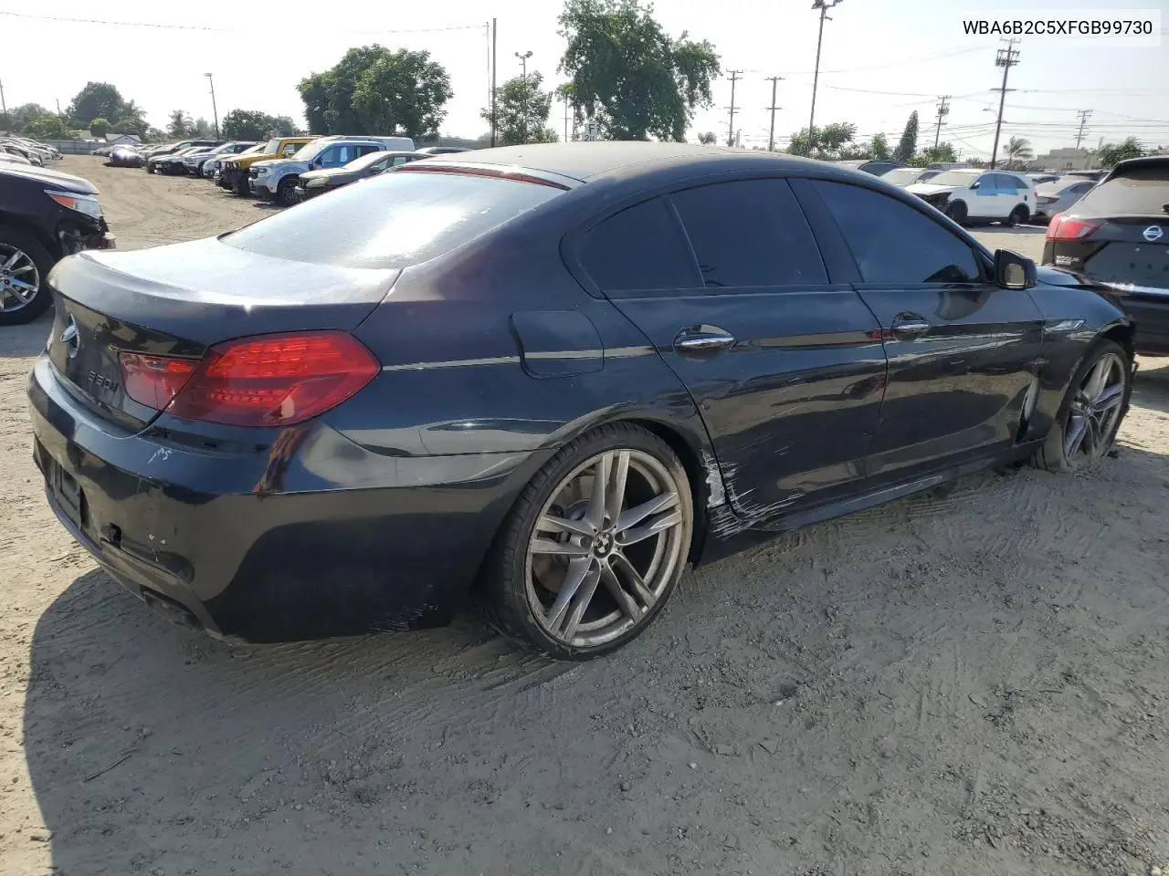 2015 BMW 650 I Gran Coupe VIN: WBA6B2C5XFGB99730 Lot: 62563075