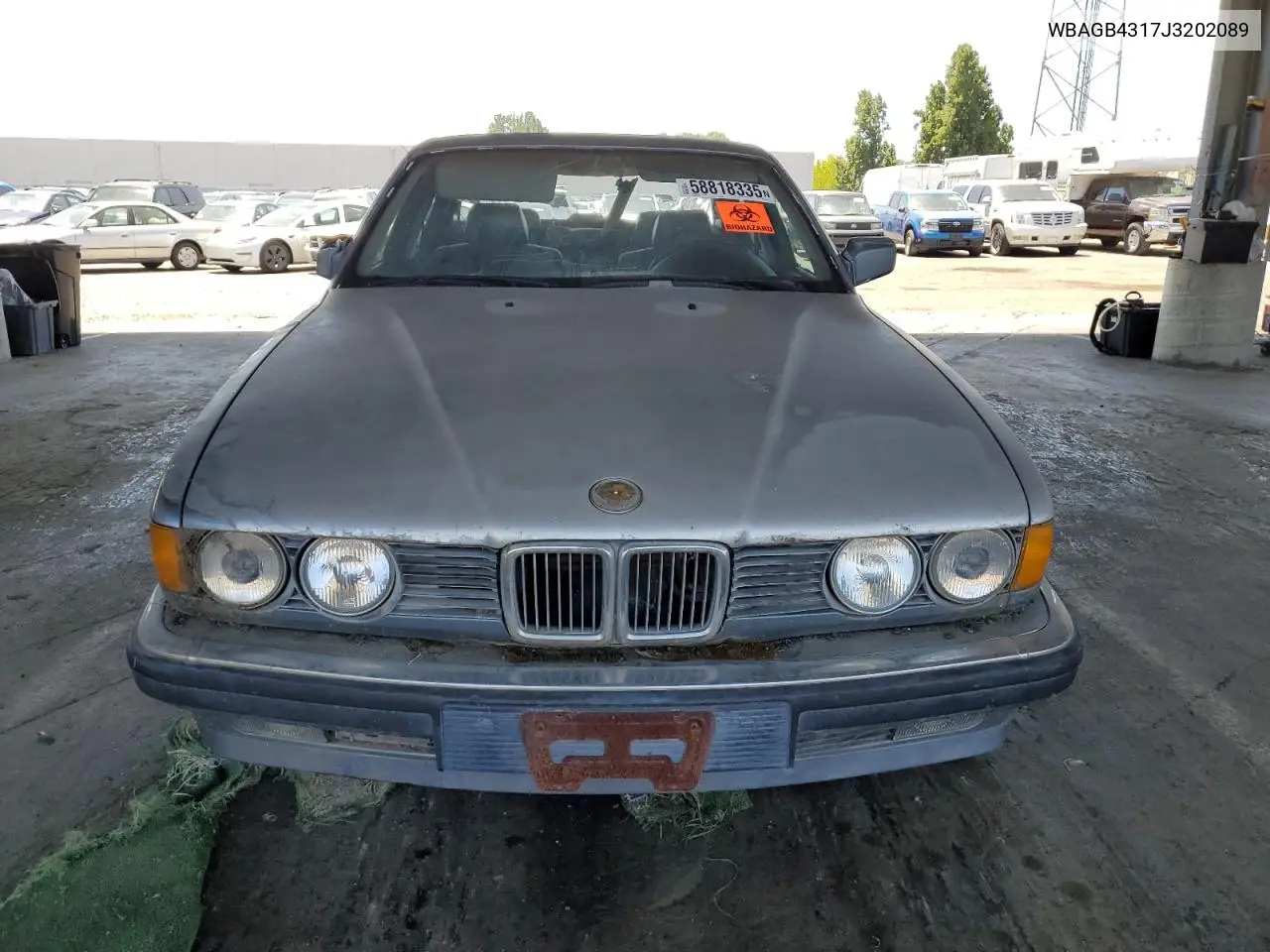 1988 BMW 735 I Automatic VIN: WBAGB4317J3202089 Lot: 58818335