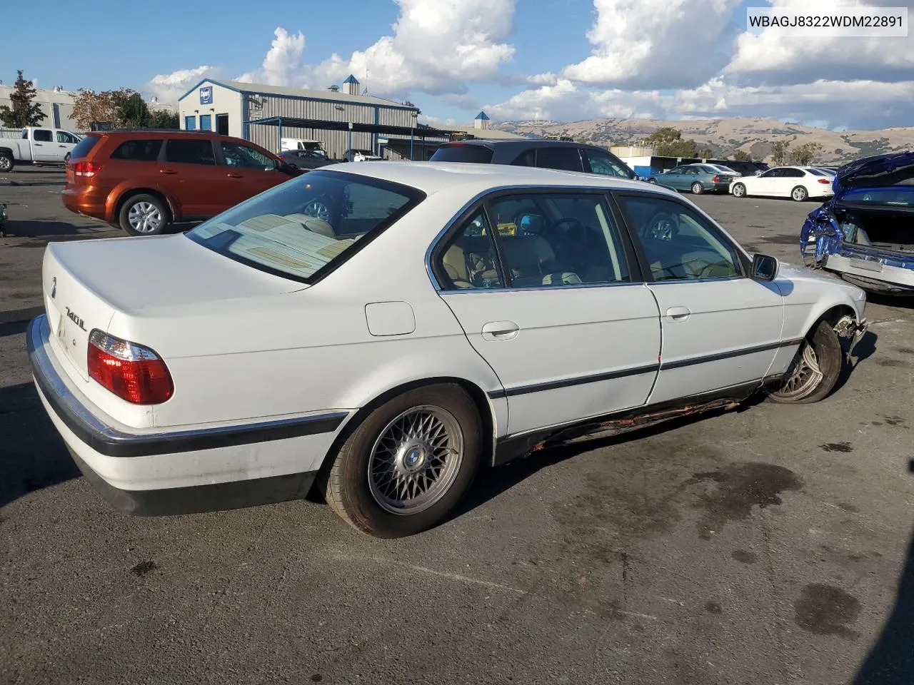 1998 BMW 740 Il VIN: WBAGJ8322WDM22891 Lot: 80995554