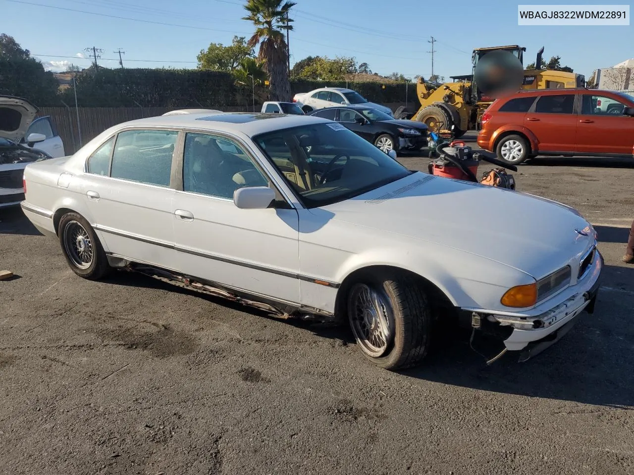 1998 BMW 740 Il VIN: WBAGJ8322WDM22891 Lot: 80995554