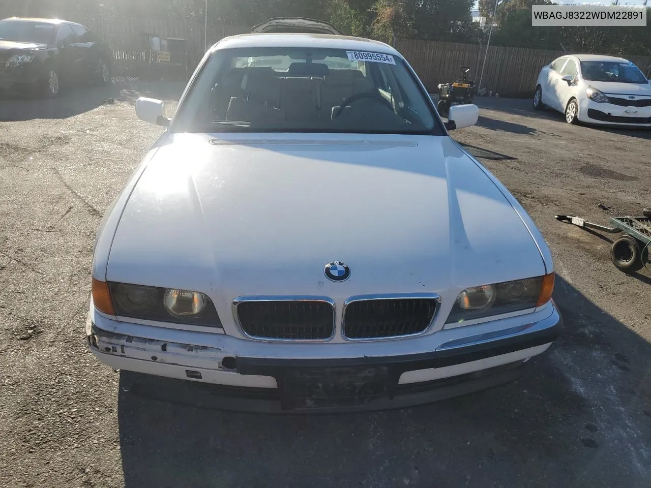 1998 BMW 740 Il VIN: WBAGJ8322WDM22891 Lot: 80995554