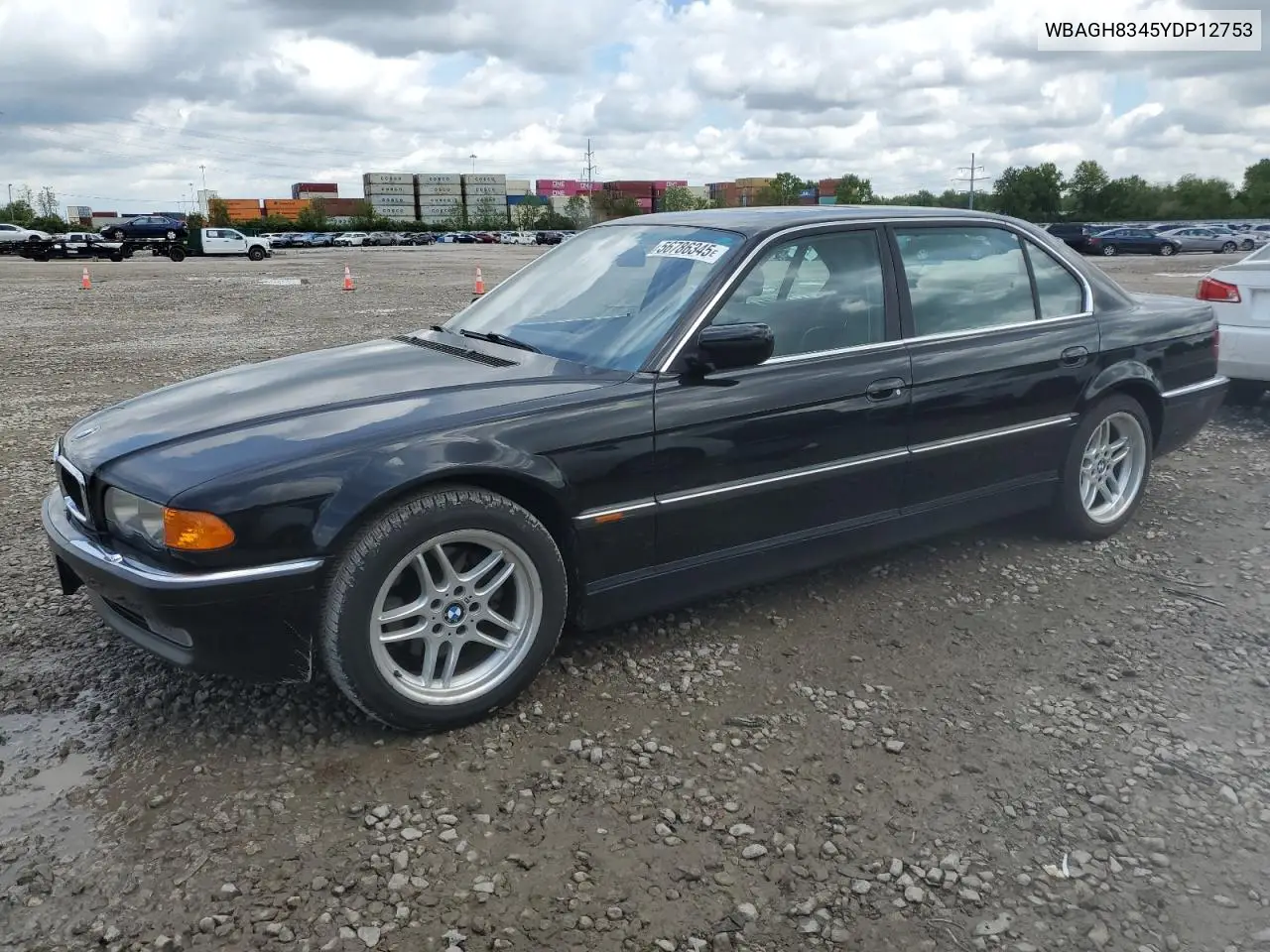 2000 BMW 740 Il VIN: WBAGH8345YDP12753 Lot: 56786345