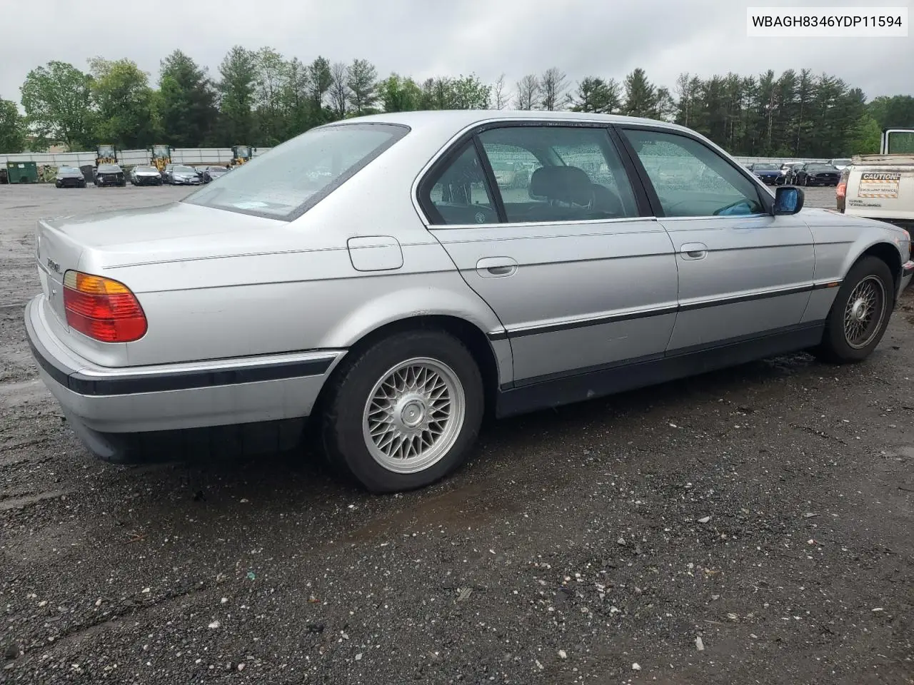 2000 BMW 740 Il VIN: WBAGH8346YDP11594 Lot: 56964665