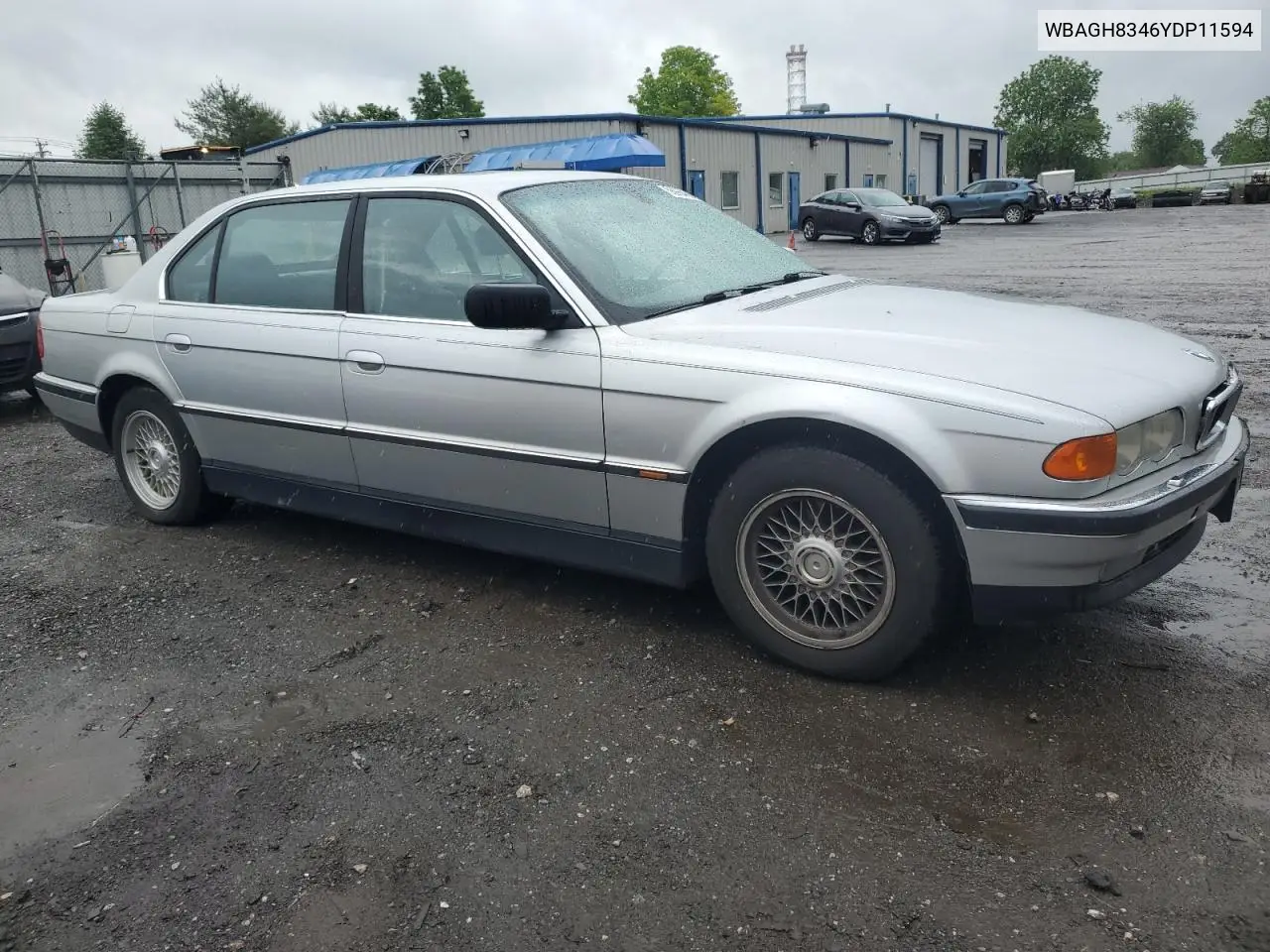 2000 BMW 740 Il VIN: WBAGH8346YDP11594 Lot: 56964665