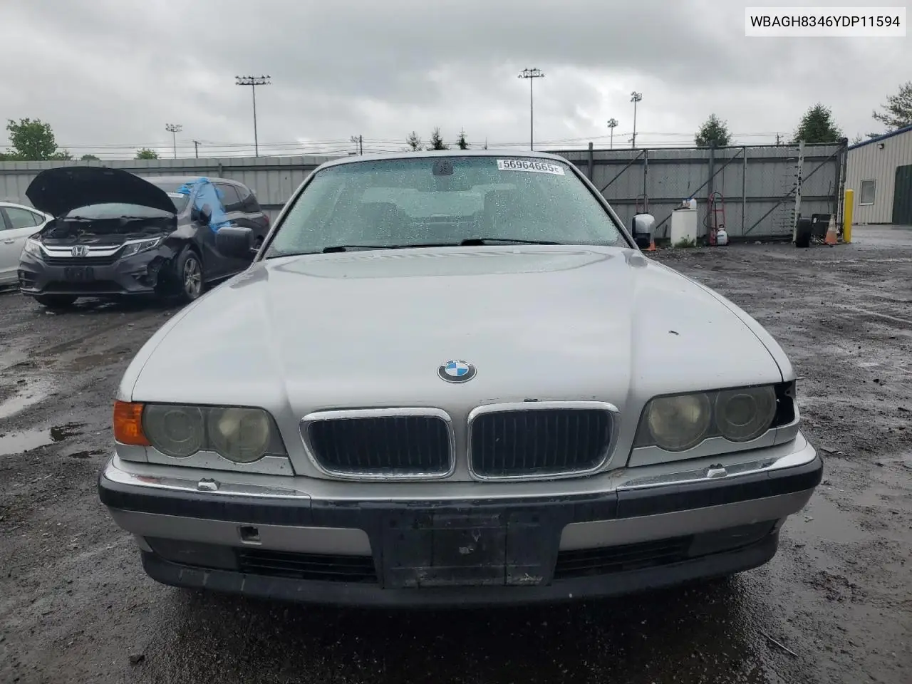 2000 BMW 740 Il VIN: WBAGH8346YDP11594 Lot: 56964665