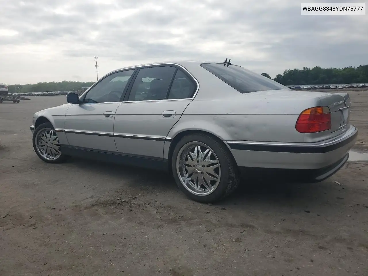 2000 BMW 740 I Automatic VIN: WBAGG8348YDN75777 Lot: 57300295
