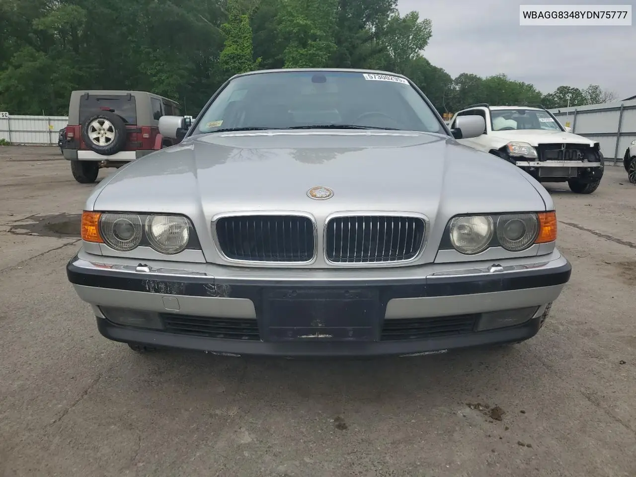 2000 BMW 740 I Automatic VIN: WBAGG8348YDN75777 Lot: 57300295