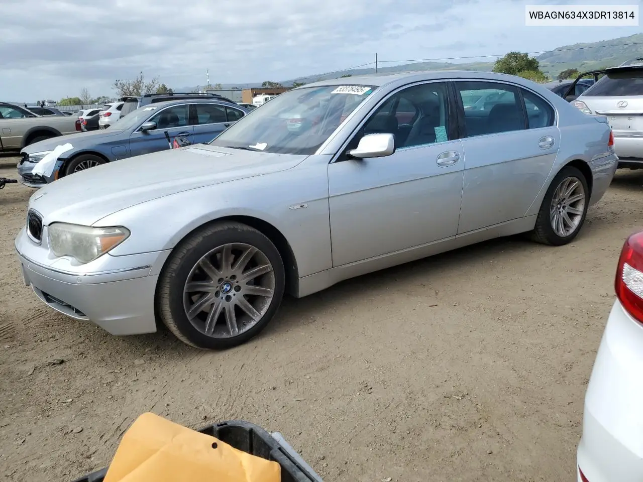 2003 BMW 745 Li VIN: WBAGN634X3DR13814 Lot: 53376495