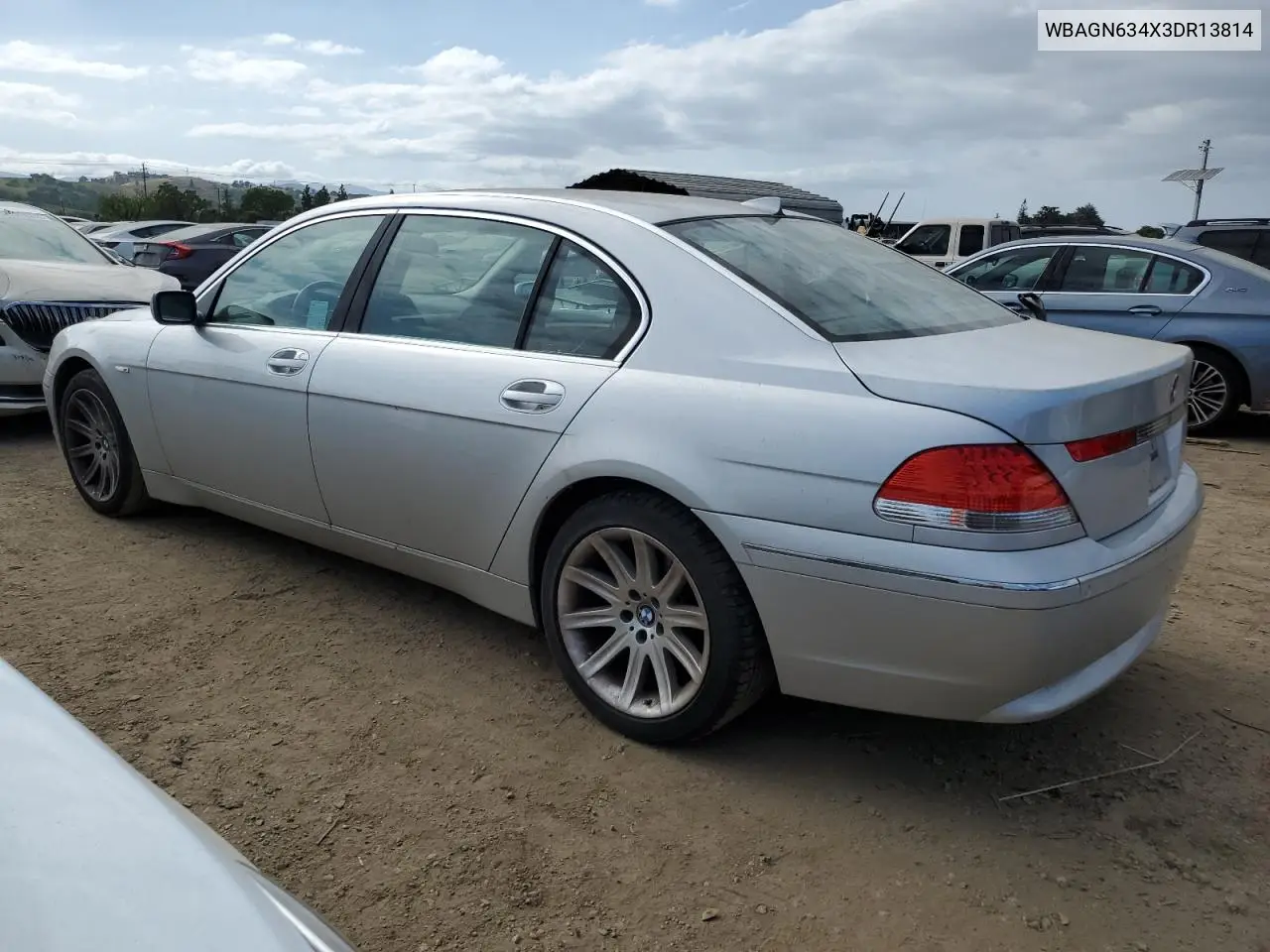 2003 BMW 745 Li VIN: WBAGN634X3DR13814 Lot: 53376495