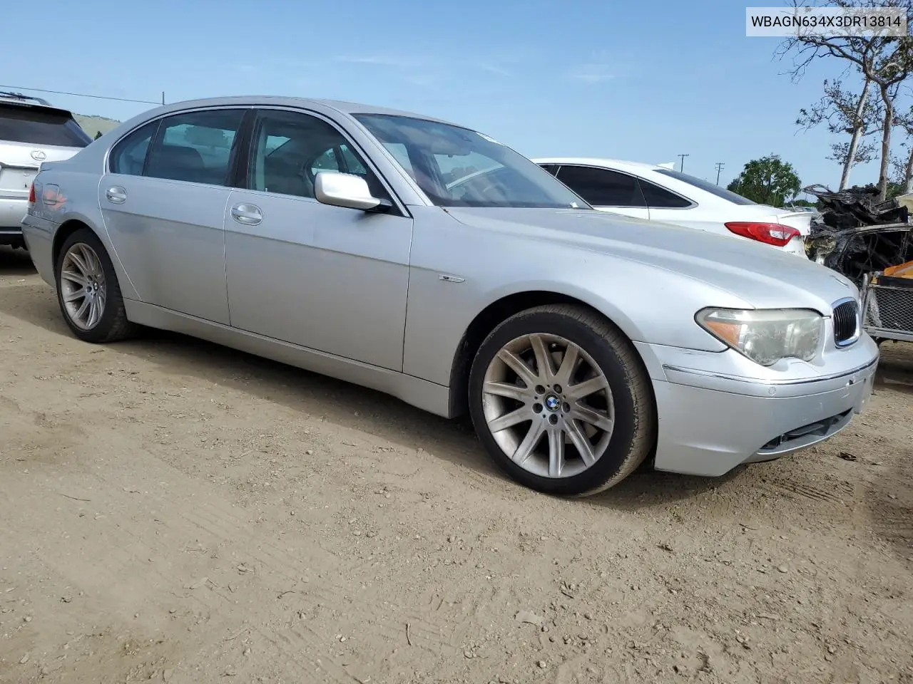2003 BMW 745 Li VIN: WBAGN634X3DR13814 Lot: 53376495