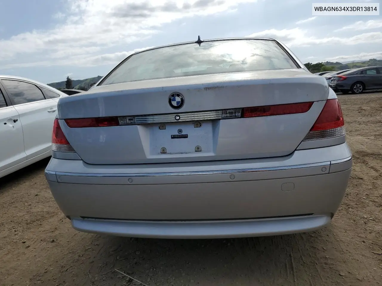 2003 BMW 745 Li VIN: WBAGN634X3DR13814 Lot: 53376495