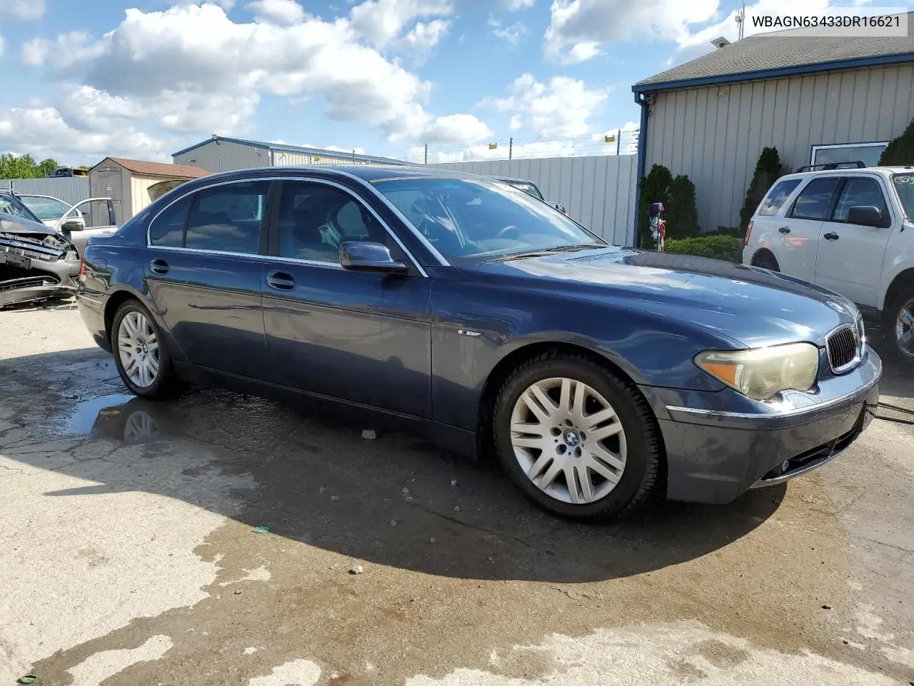 2003 BMW 745 Li VIN: WBAGN63433DR16621 Lot: 53886355