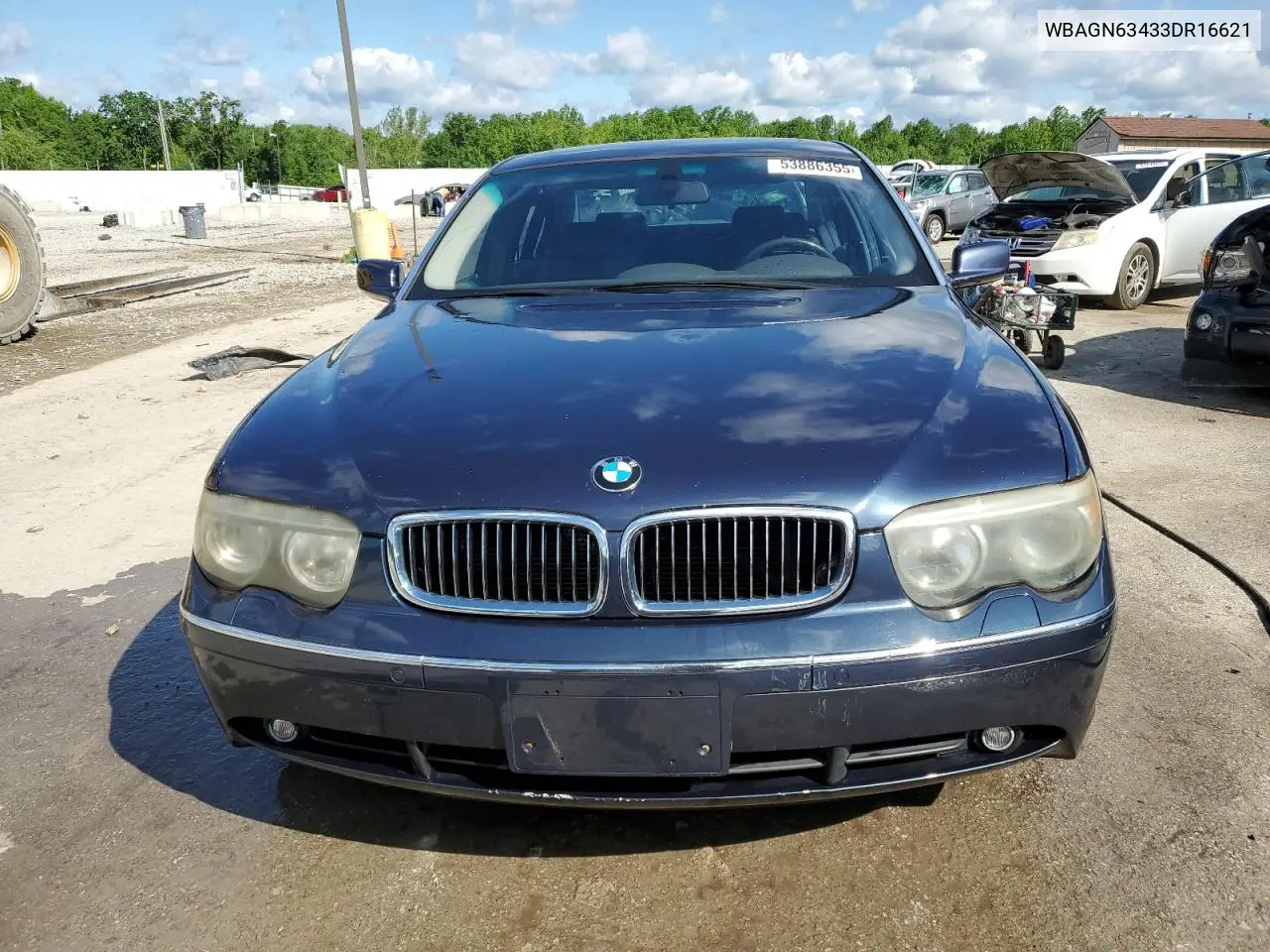 2003 BMW 745 Li VIN: WBAGN63433DR16621 Lot: 53886355