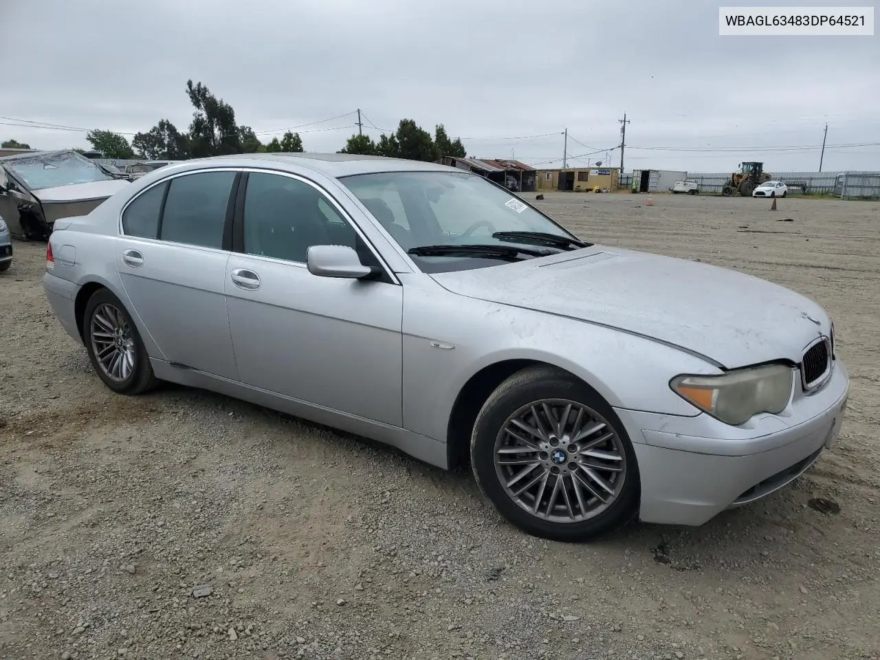 2003 BMW 745 I VIN: WBAGL63483DP64521 Lot: 54973345