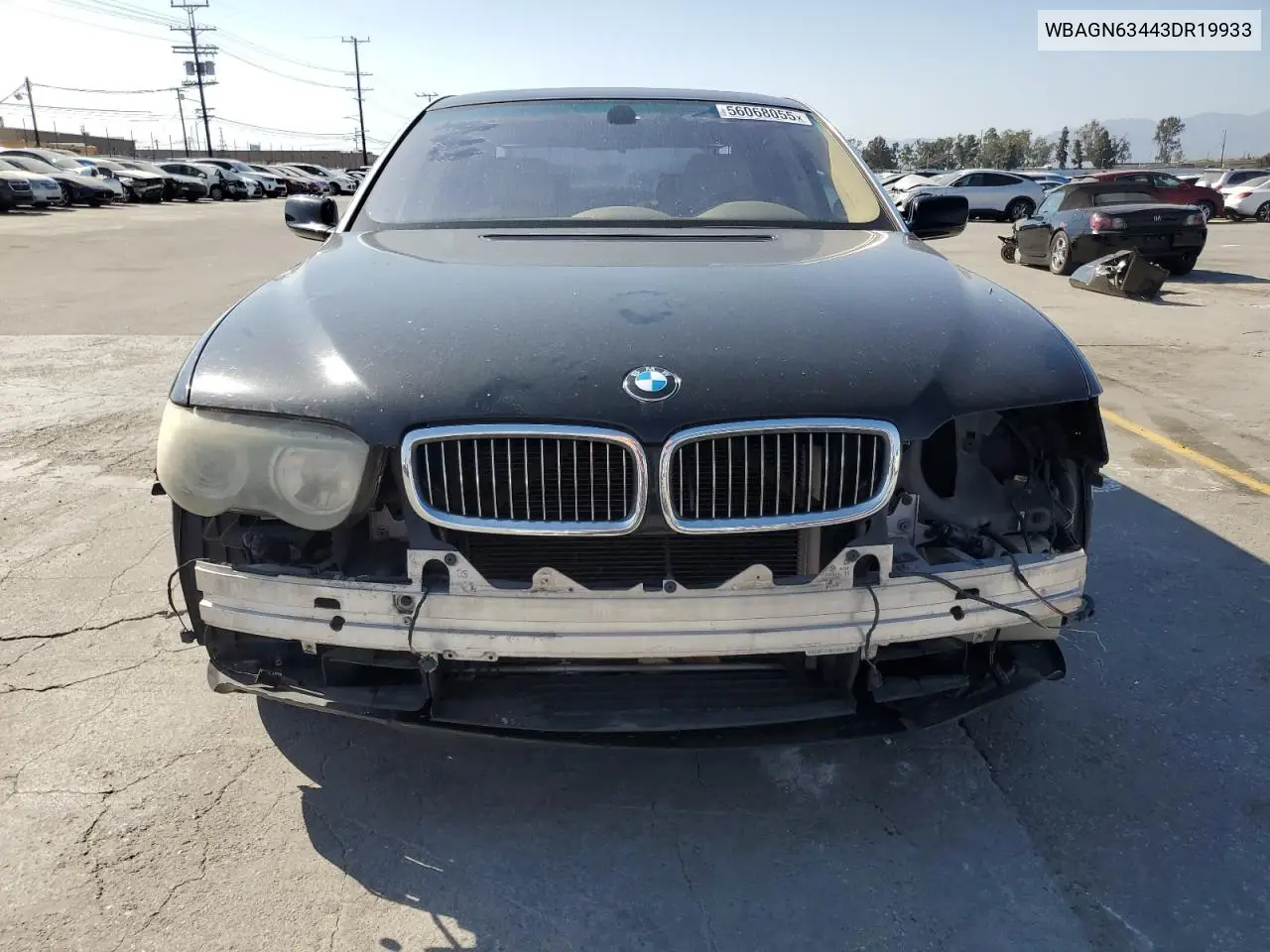 2003 BMW 745 Li VIN: WBAGN63443DR19933 Lot: 56068055
