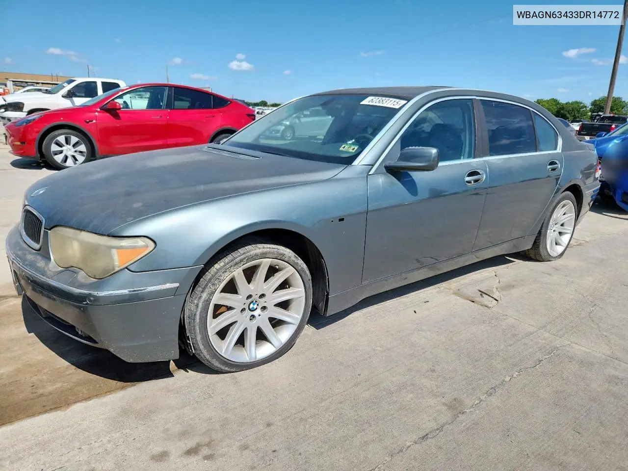 2003 BMW 745 Li VIN: WBAGN63433DR14772 Lot: 62383115