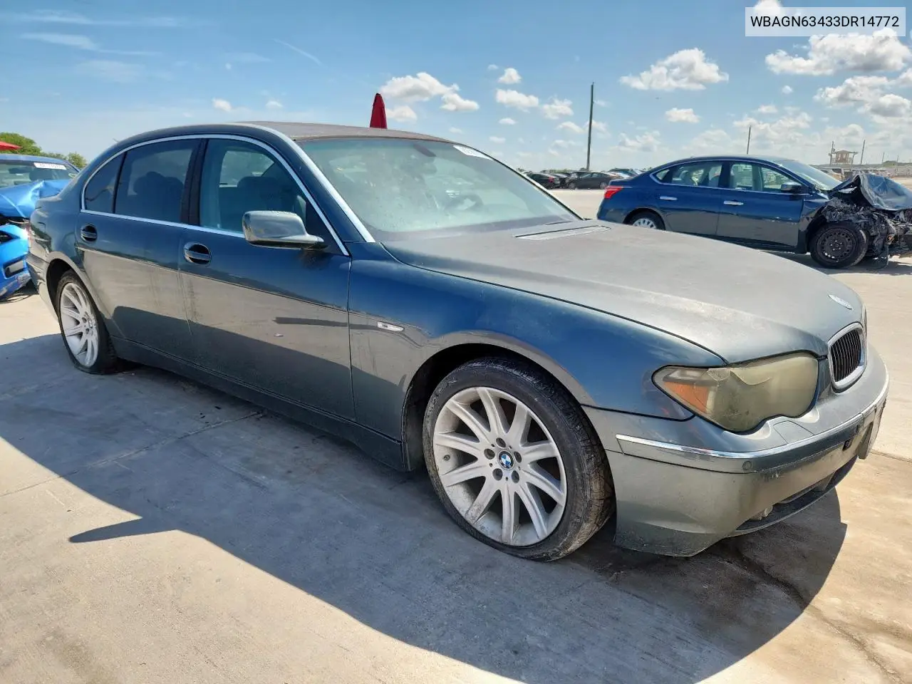 2003 BMW 745 Li VIN: WBAGN63433DR14772 Lot: 62383115