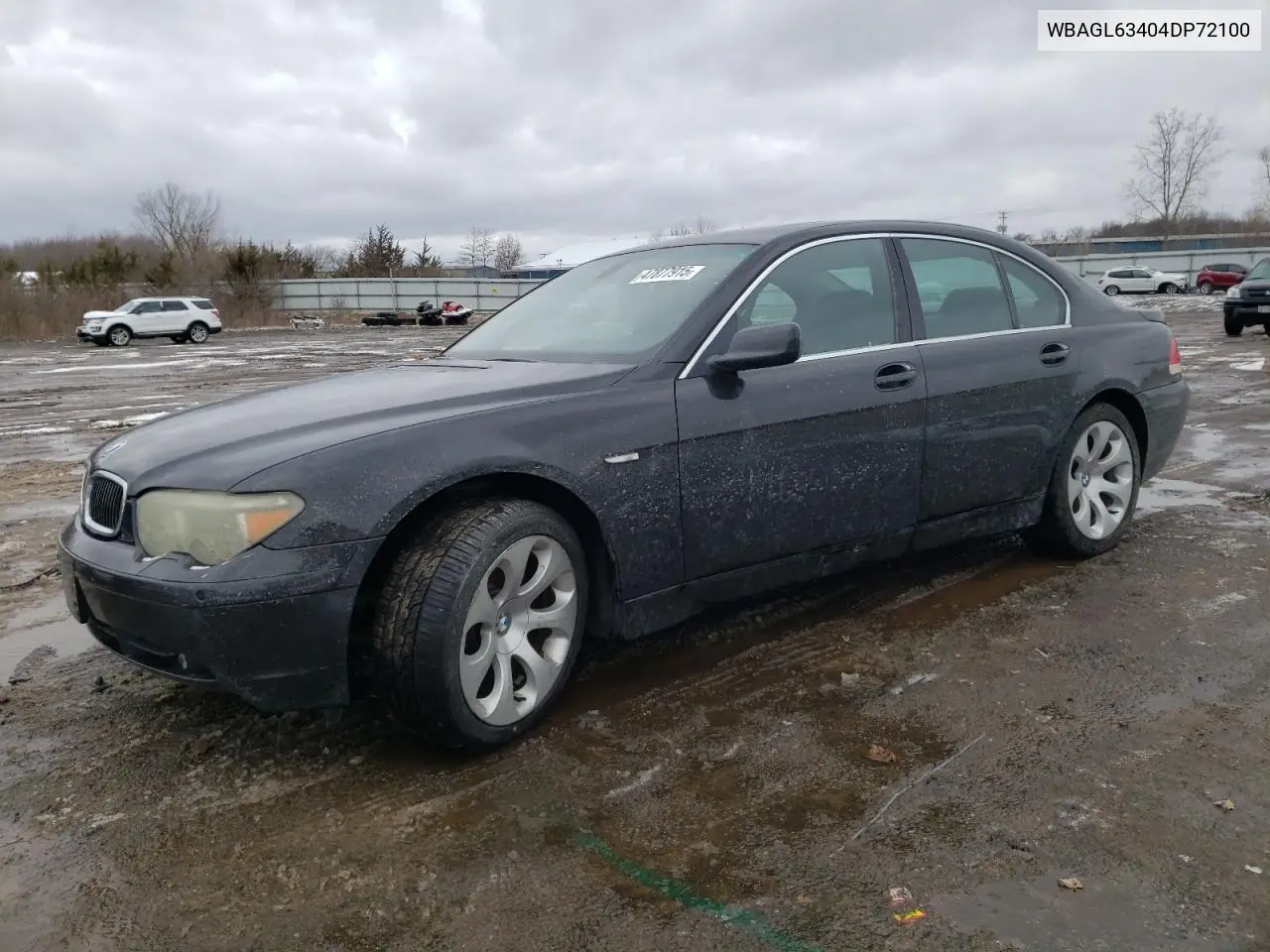2004 BMW 745 I VIN: WBAGL63404DP72100 Lot: 47877915