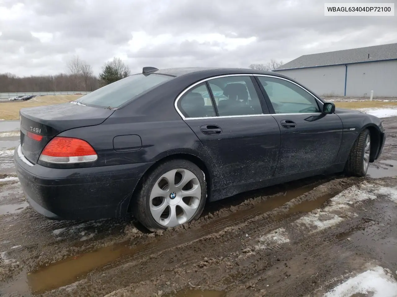 2004 BMW 745 I VIN: WBAGL63404DP72100 Lot: 47877915