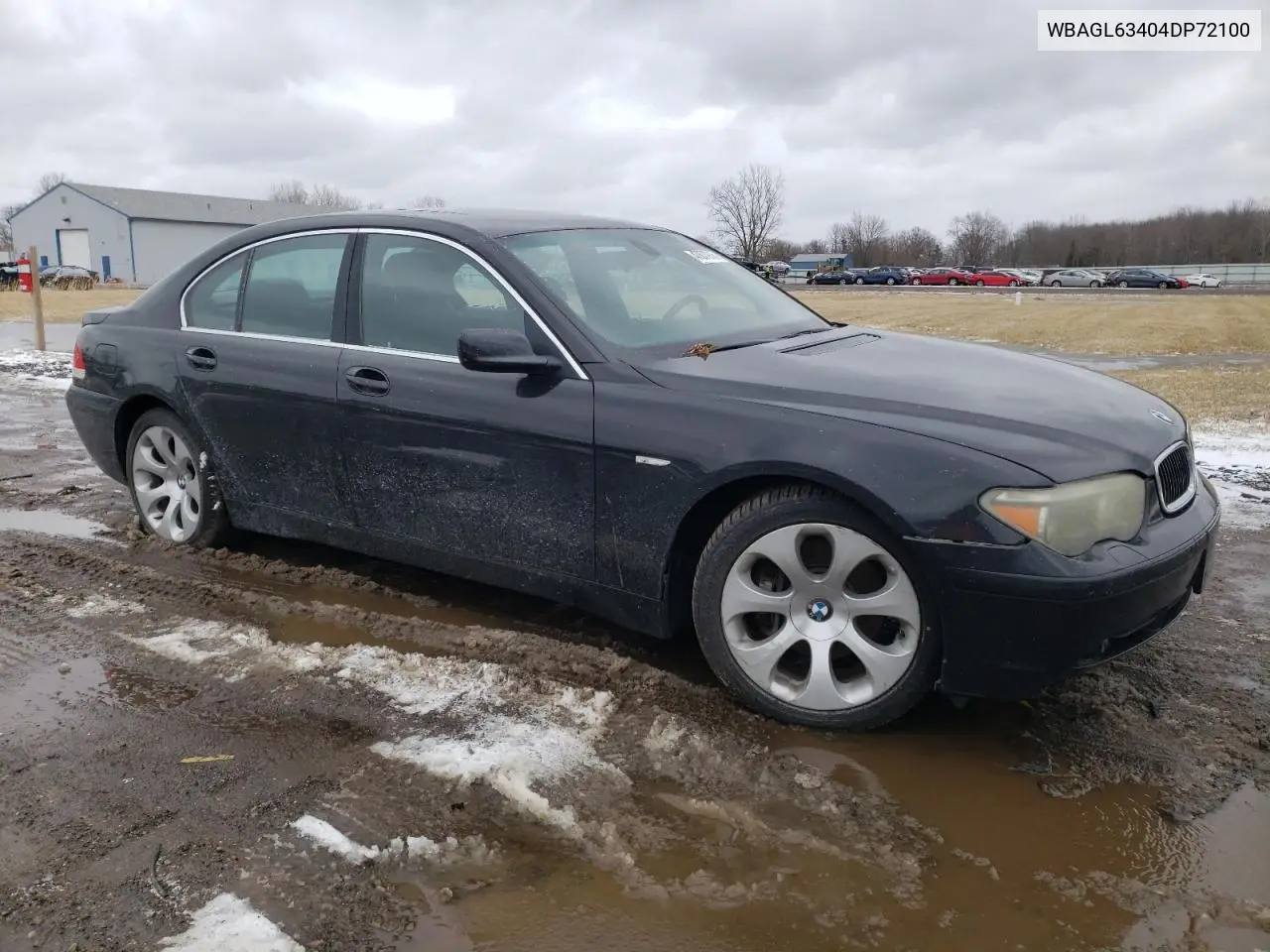 2004 BMW 745 I VIN: WBAGL63404DP72100 Lot: 47877915