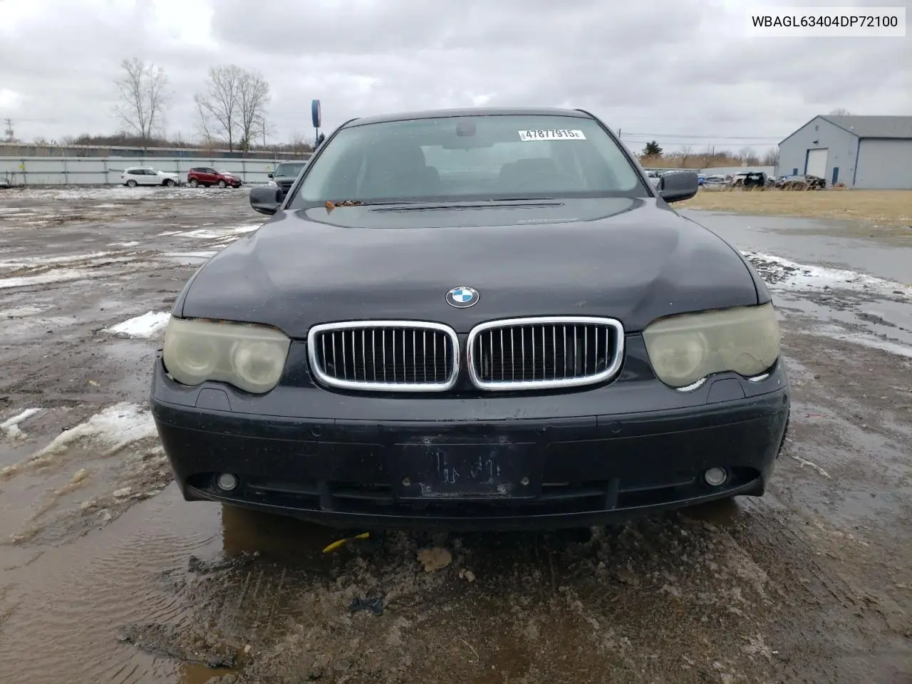 2004 BMW 745 I VIN: WBAGL63404DP72100 Lot: 47877915
