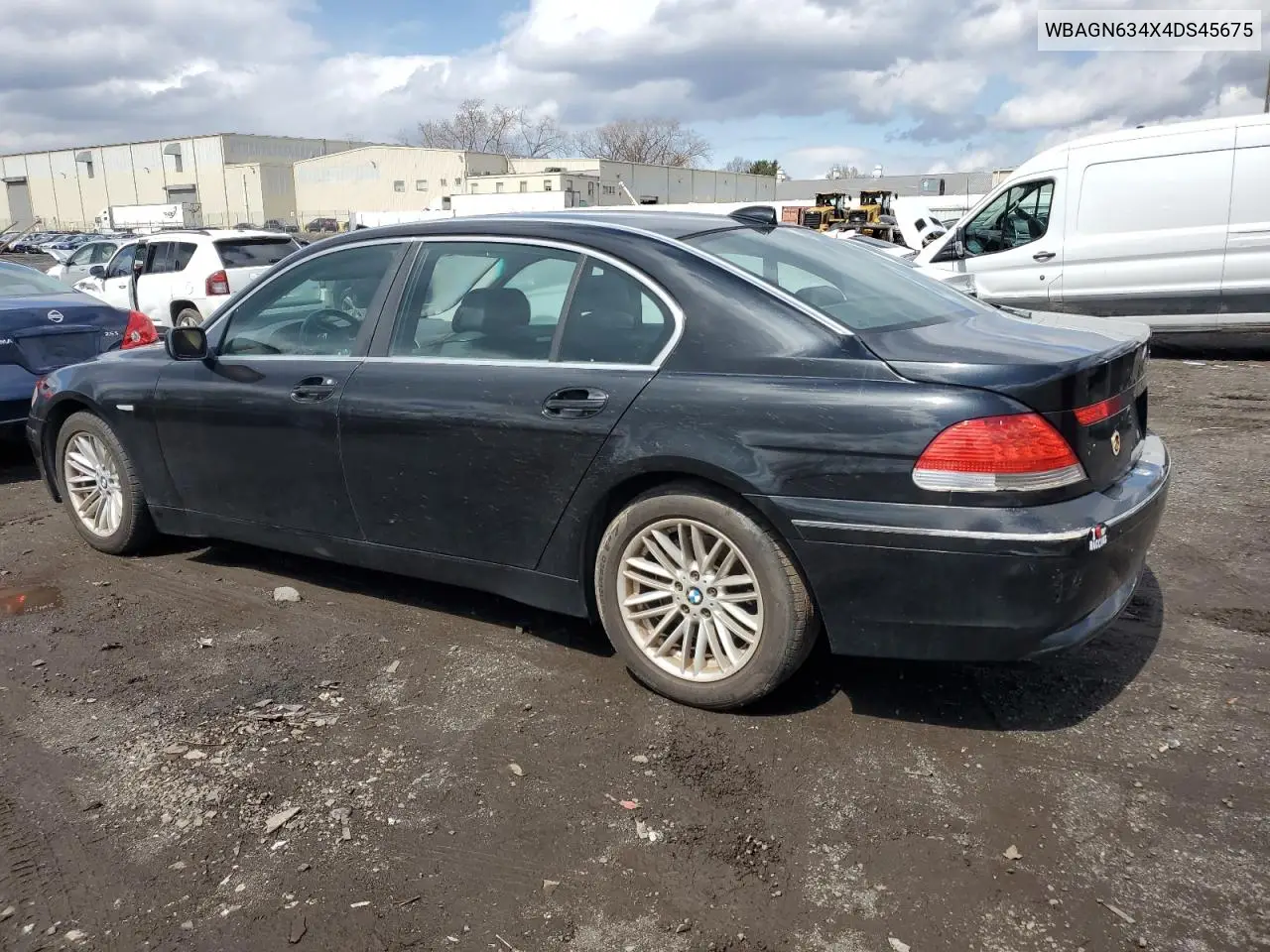 2004 BMW 745 Li VIN: WBAGN634X4DS45675 Lot: 52304465
