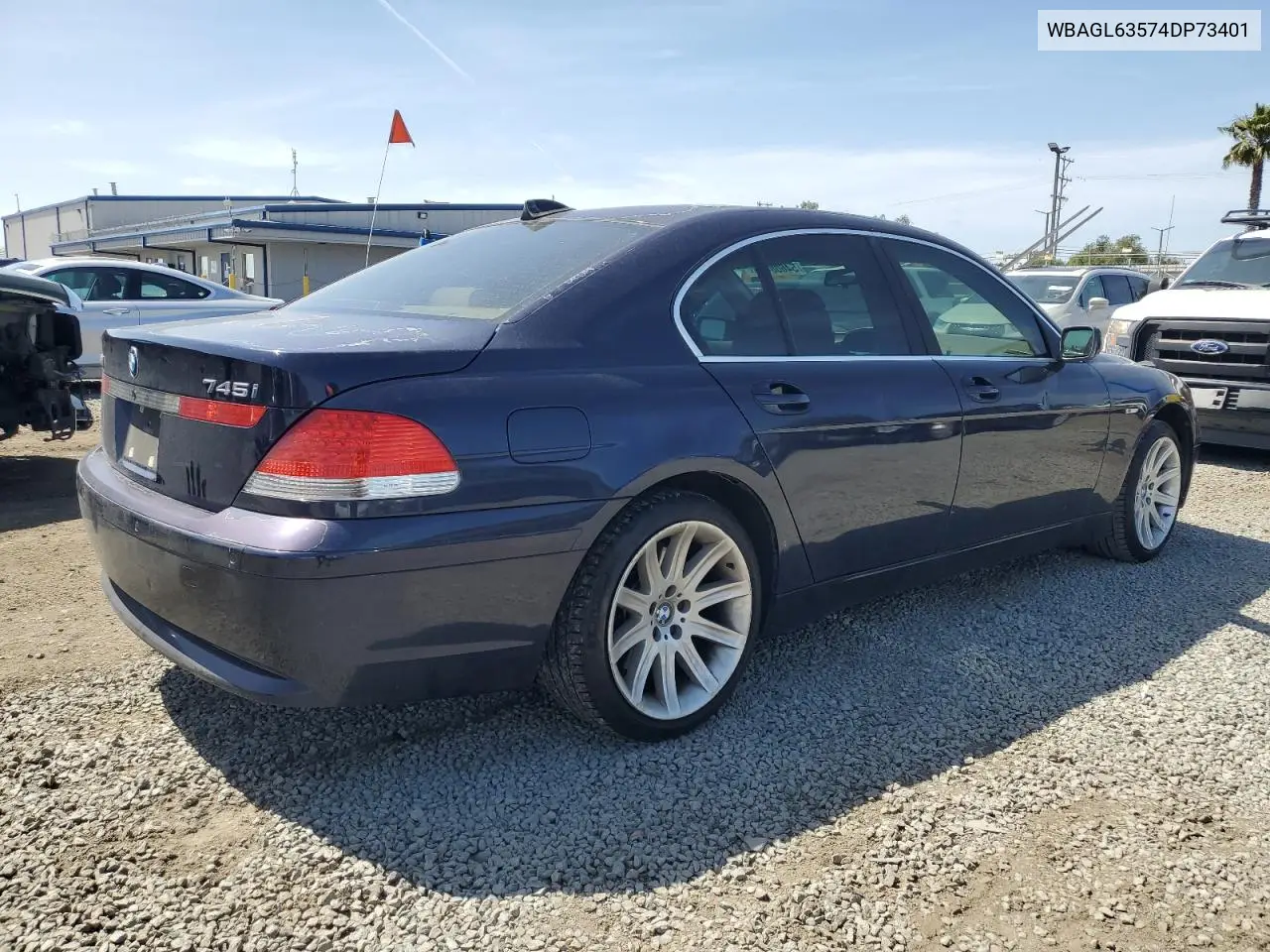 2004 BMW 745 I VIN: WBAGL63574DP73401 Lot: 54608435
