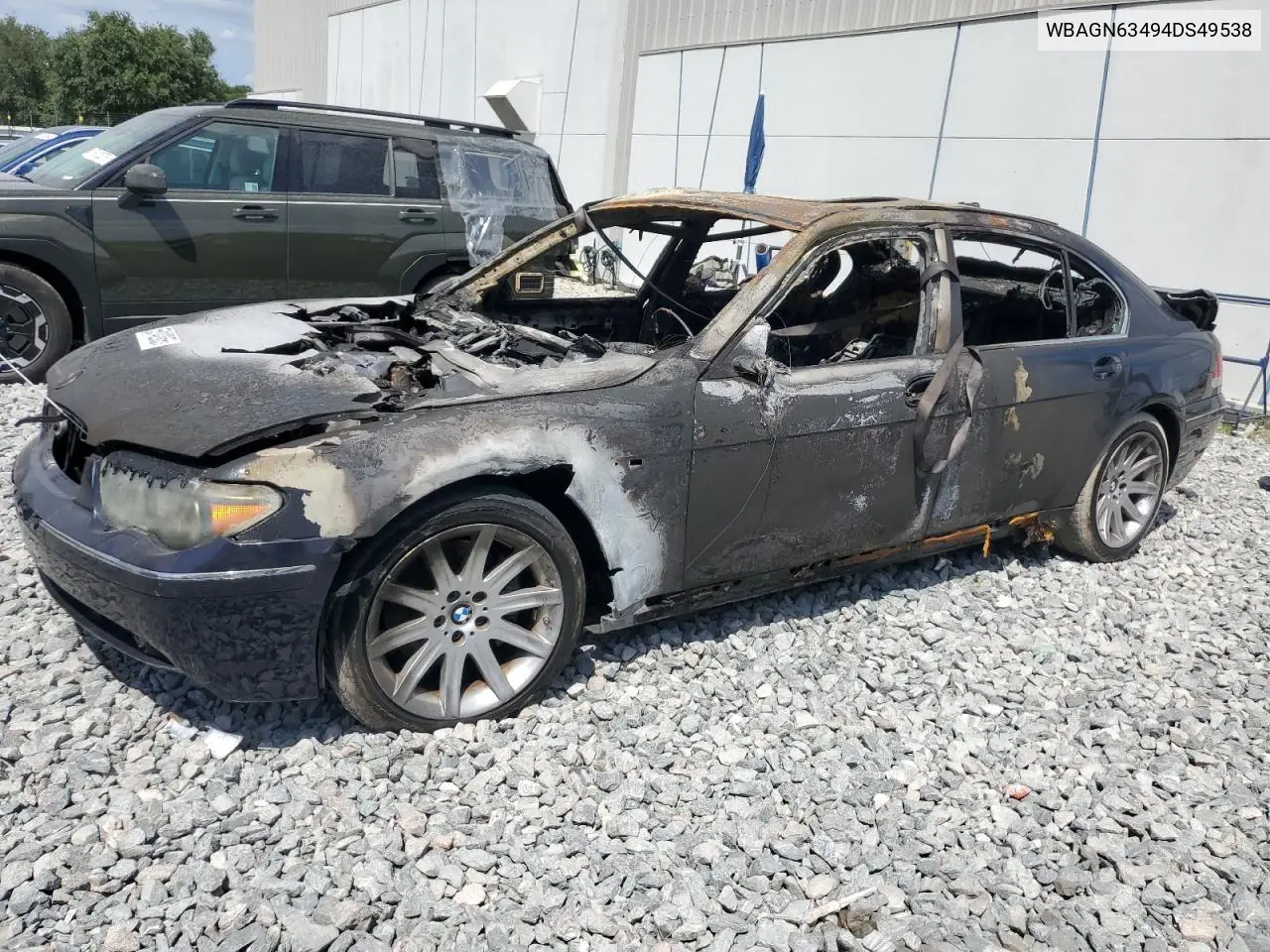 2004 BMW 745 Li VIN: WBAGN63494DS49538 Lot: 55142955