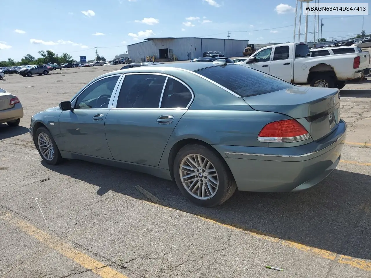 2004 BMW 745 Li VIN: WBAGN63414DS47413 Lot: 62835195