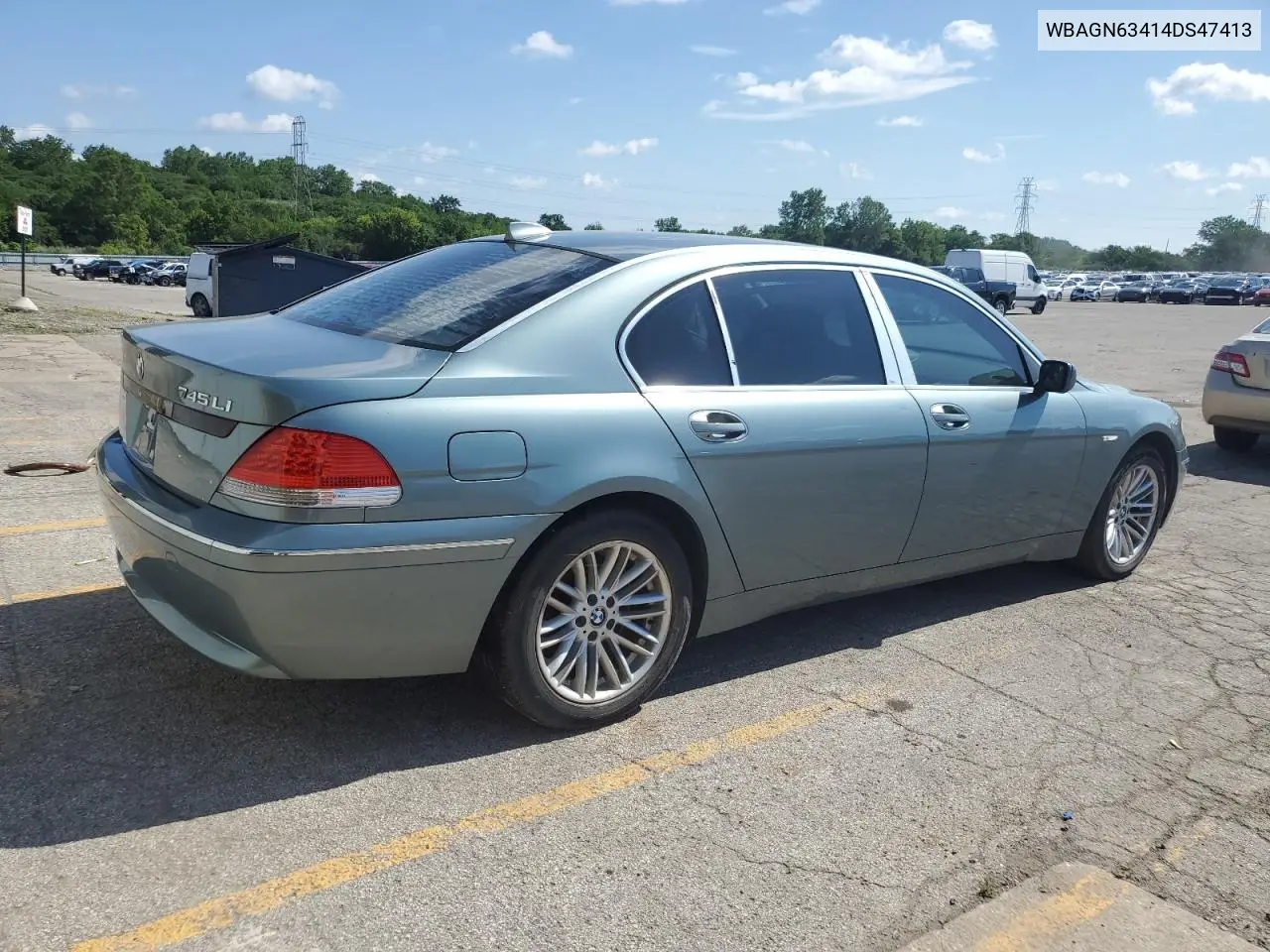 2004 BMW 745 Li VIN: WBAGN63414DS47413 Lot: 62835195