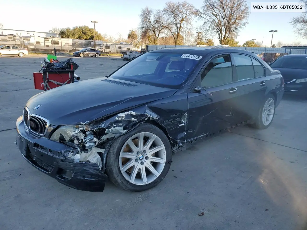 2006 BMW 750 I VIN: WBAHL83516DT05036 Lot: 44456615