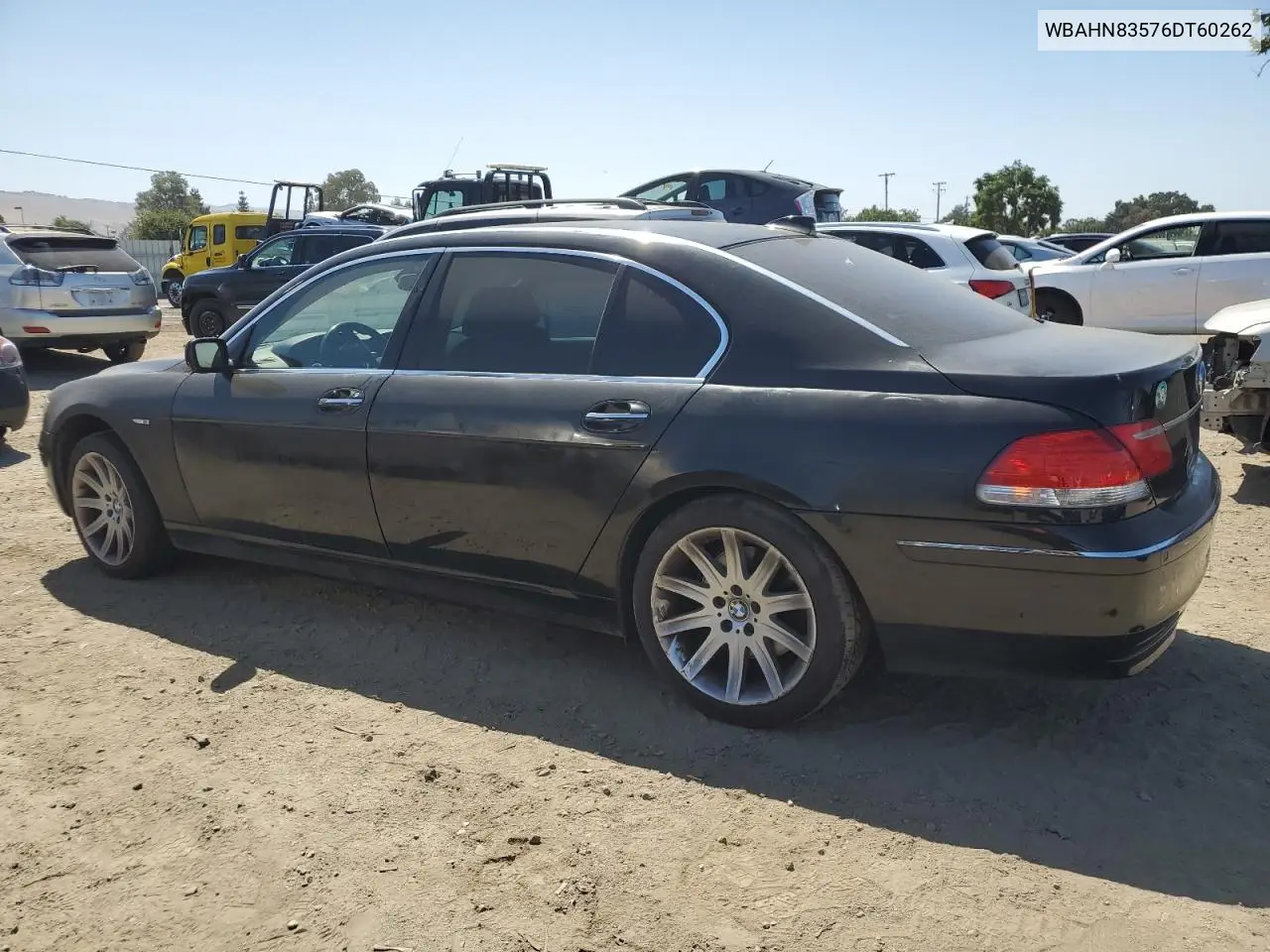 2006 BMW 750 Li VIN: WBAHN83576DT60262 Lot: 60733345