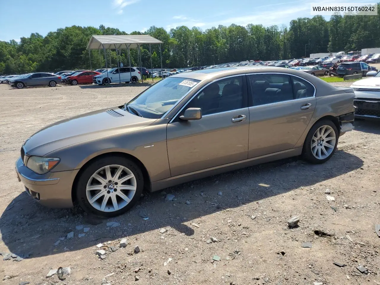 2006 BMW 750 Li VIN: WBAHN83516DT60242 Lot: 61361855