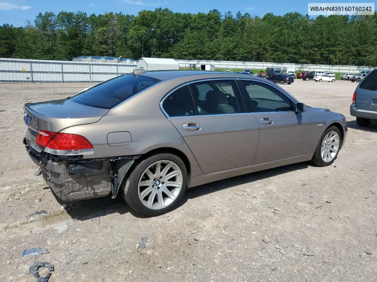 2006 BMW 750 Li VIN: WBAHN83516DT60242 Lot: 61361855