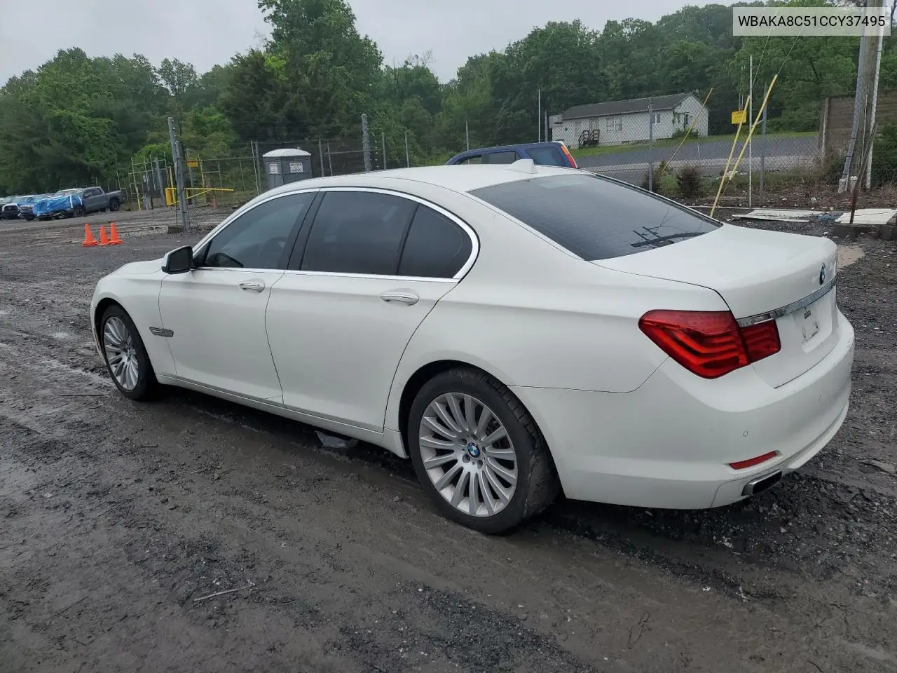 2012 BMW 750 I VIN: WBAKA8C51CCY37495 Lot: 56914295