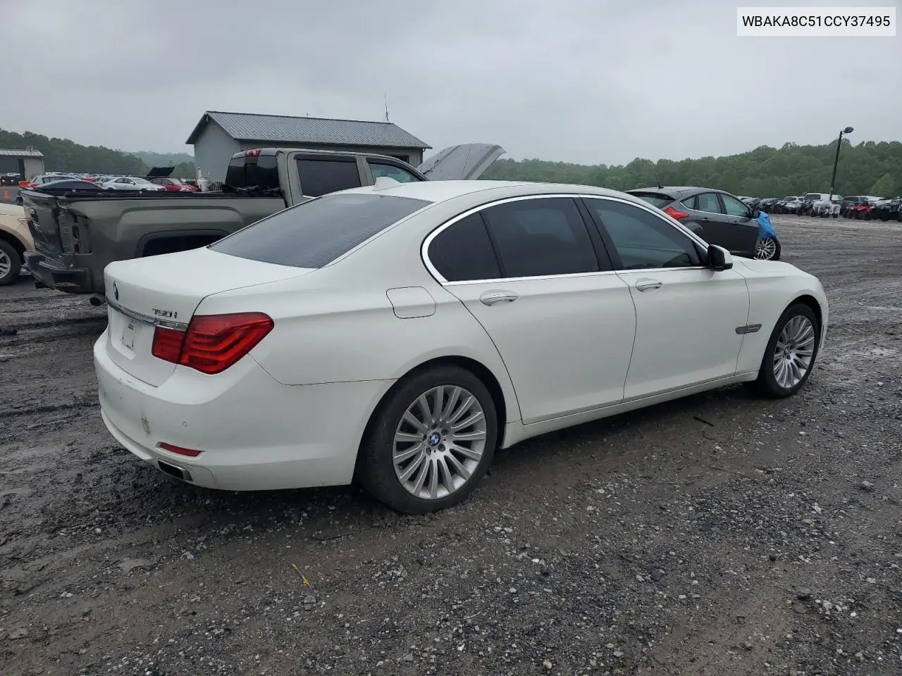 2012 BMW 750 I VIN: WBAKA8C51CCY37495 Lot: 56914295
