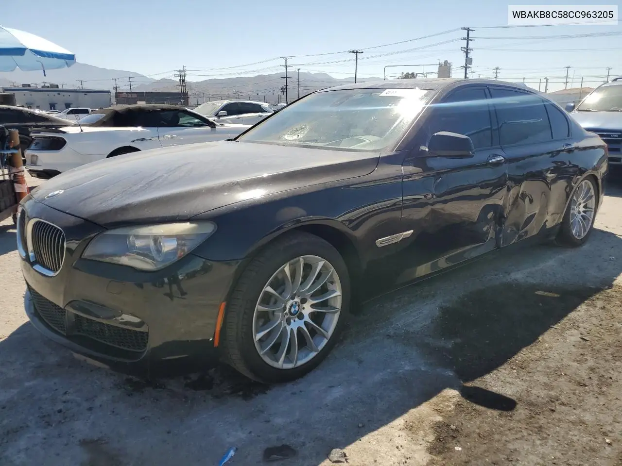2012 BMW 750 Li VIN: WBAKB8C58CC963205 Lot: 61943225