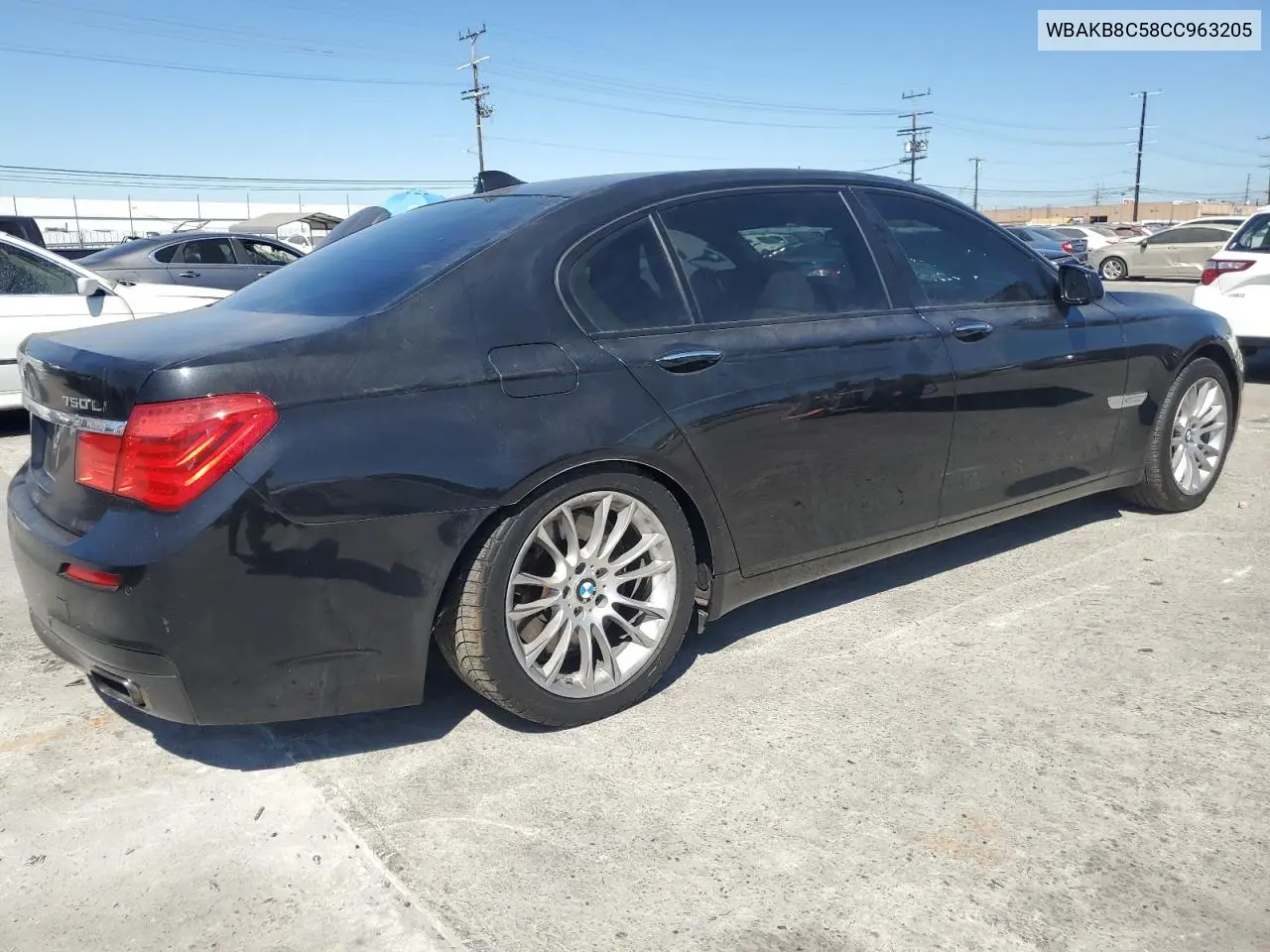 2012 BMW 750 Li VIN: WBAKB8C58CC963205 Lot: 61943225