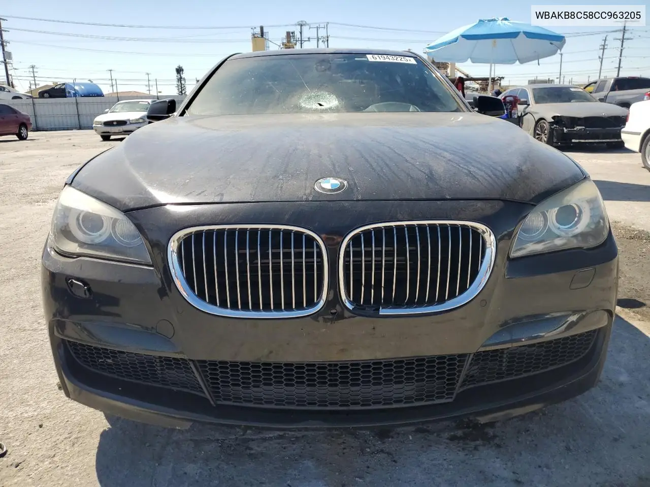 2012 BMW 750 Li VIN: WBAKB8C58CC963205 Lot: 61943225