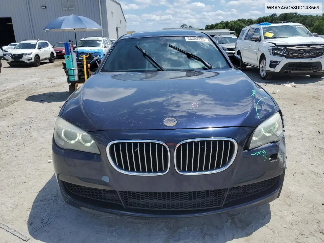 2013 BMW 740 I VIN: WBAYA6C58DD143669 Lot: 56304195