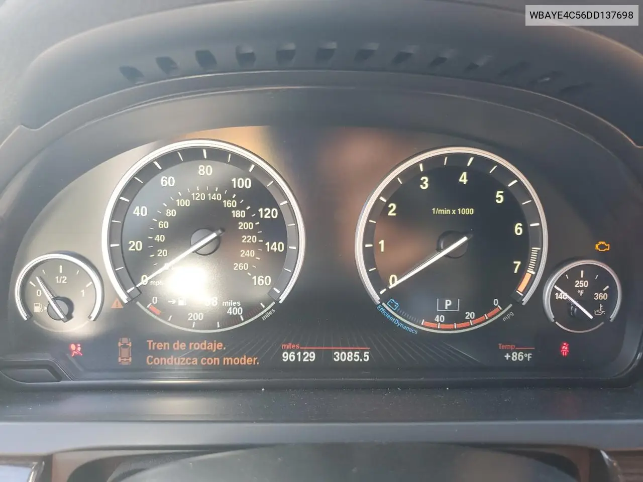 2013 BMW 740 Li VIN: WBAYE4C56DD137698 Lot: 61741085
