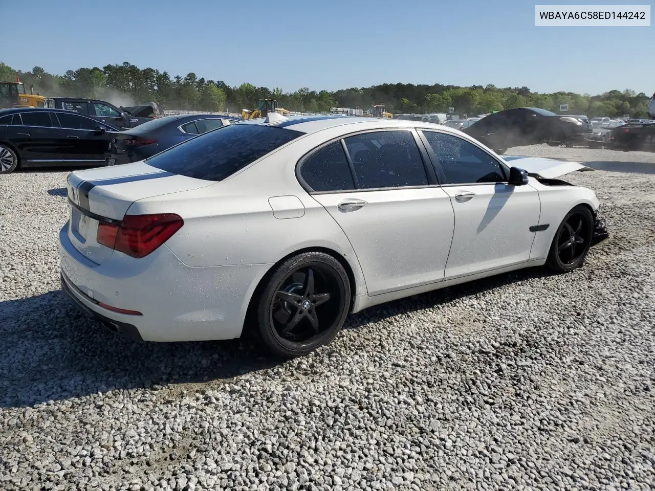 2014 BMW 740 I VIN: WBAYA6C58ED144242 Lot: 52522295