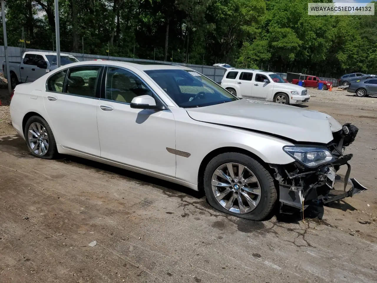 2014 BMW 740 I VIN: WBAYA6C51ED144132 Lot: 55131365