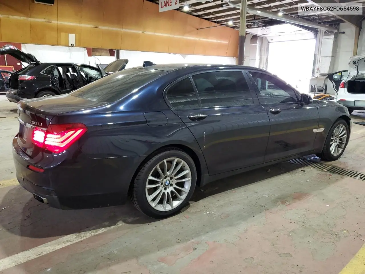 2015 BMW 750 Lxi VIN: WBAYF8C52FD654598 Lot: 55745555
