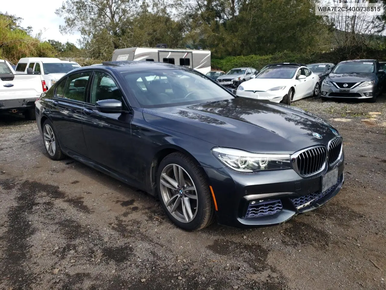 2016 BMW 740 I VIN: WBA7E2C54GG738515 Lot: 61997375
